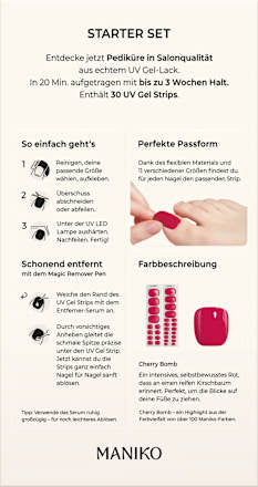 Starterset UV Gel Nagelfolien Pediküre Cherry Bomb, 1 St