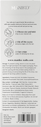 UV Gel Nagelfolies Classic French, 20 stuks