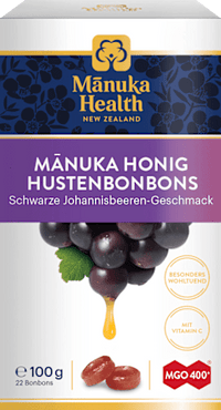 Manuka Honig Hustenbonbons Schwarze Johannisbeeren-Geschmack, 100 g