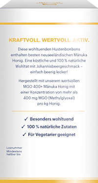 Manuka Honig Hustenbonbons Schwarze Johannisbeeren-Geschmack, 100 g