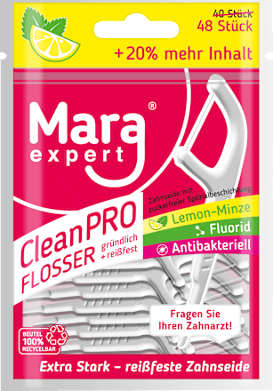 Zahnseidesticks Clean PRO Lemon-Minze fluorid antibakteriell, 48 St