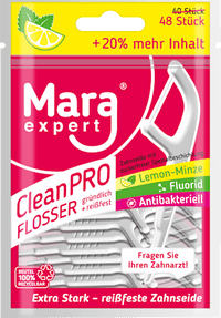 Zahnseidesticks Clean PRO Lemon-Minze fluorid antibakteriell, 48 St