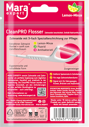 Zahnseidesticks Clean PRO Lemon-Minze fluorid antibakteriell, 48 St