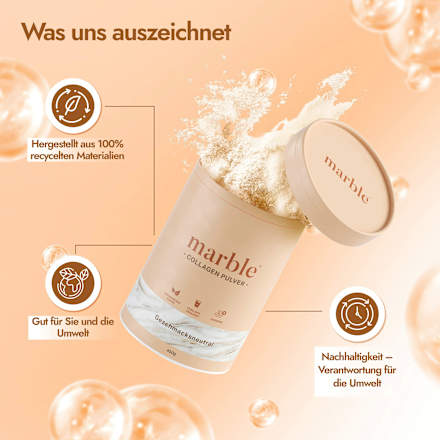 Kollagenpulver Geschmacksneutral, 450 g marble