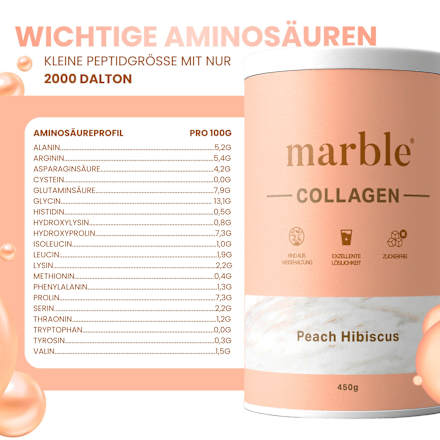 Kollagenpulver Peach Hibiscus, 450 g