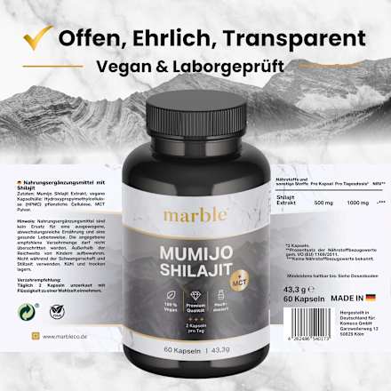 Mumijo Shilajit-capsules 60 stuks, 43,3 g