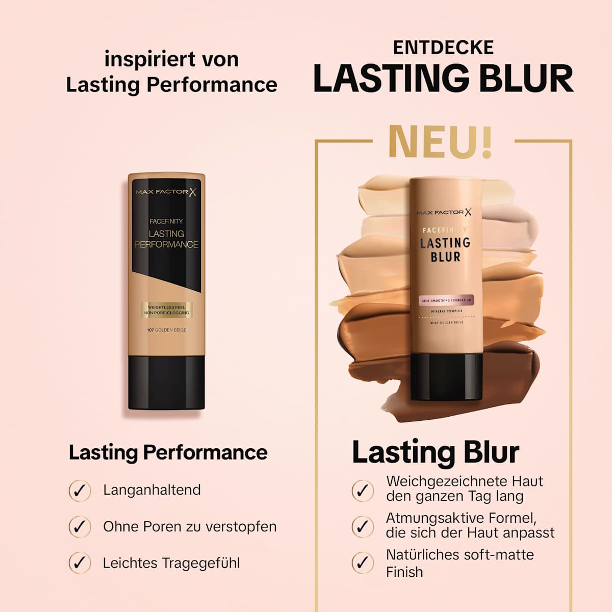 MAX FACTOR Facefinity Lasting Blur Foundation, N110 Honey, 35 ml