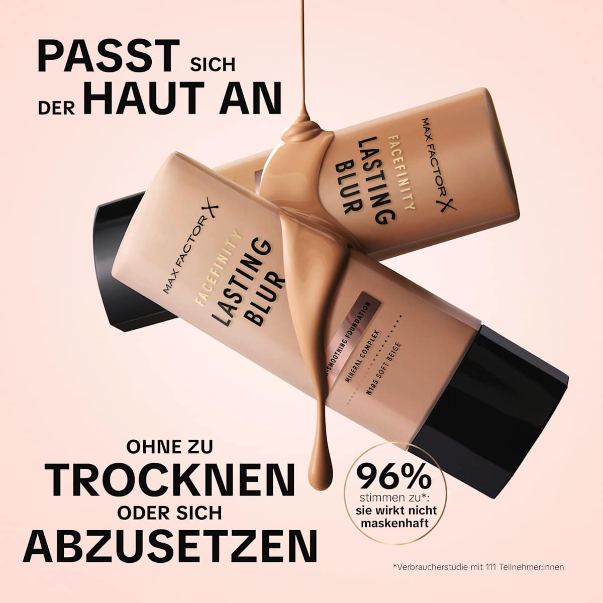 MAX FACTOR Facefinity Lasting Blur Foundation, W107 Golden Beige, 35 ml