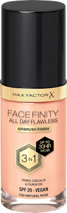 Foundation Facefinity All Day Flawless SPF 20, 50 Natural Rose, 30 ml