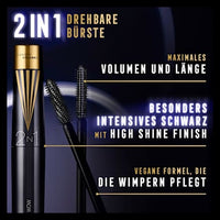 Mascara Masterpiece 2in1 Lash Wow 003 Midnight Black, 7 ml MAX FACTOR