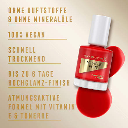 Nagellack Miracle Pure 305 Scarlet Poppy, 12 ml