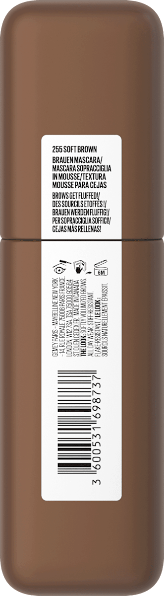 Wenkbrauwmousse Superfluff 255 Zacht Bruin, 5 ml