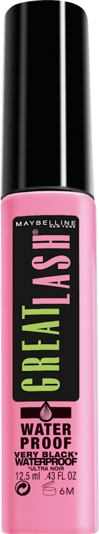 MAYBELLINE NEW YORK Mascara Great Lash Waterproof 73 Very Black, 12,5 ml