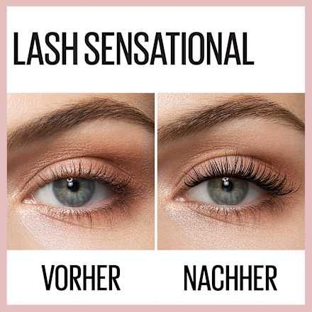 Mascara Lash Sensational Voller-Wimpern-Fächer Waterproof Very Black, 9,5 ml
