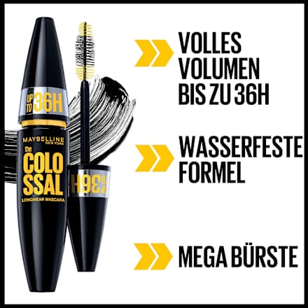 Mascara The Colossal 36H Waterproof Longwear Black, 10 ml