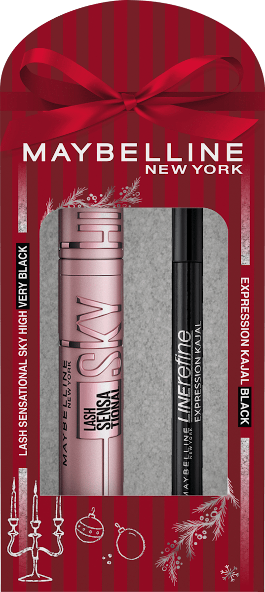 MAYBELLINE NEW YORK Mascaraset Sky High Very Black & gratis Kajal Expression 33 Black, 2 tlg, 1 St