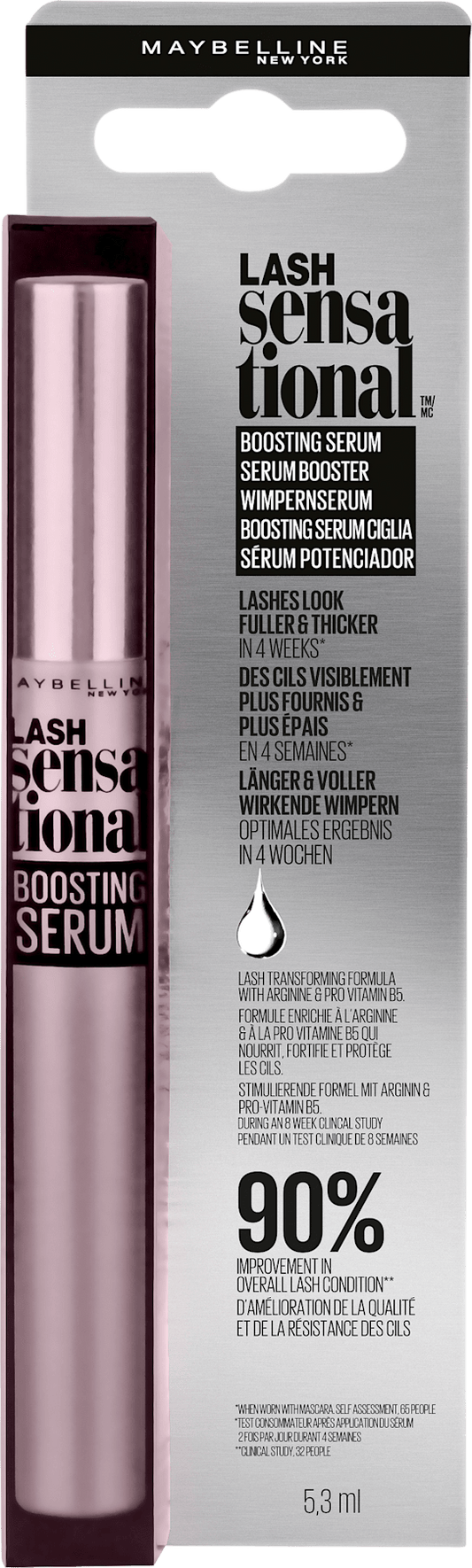 MAYBELLINE NEW YORK Sérum pour cils Lash Sensational XXL Boost 00 Clear, 4,5 ml