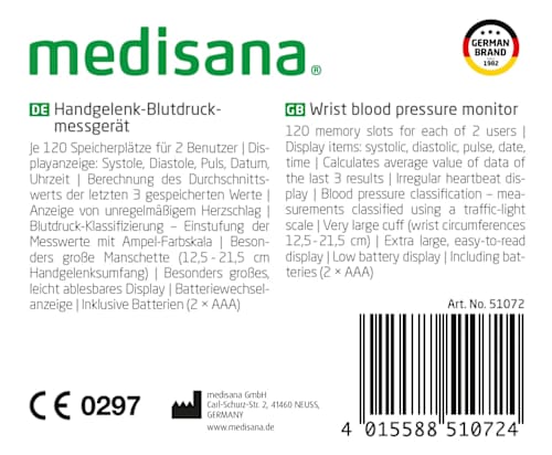 Handgelenk-Blutdruckmessgerät BW 315, 1 St