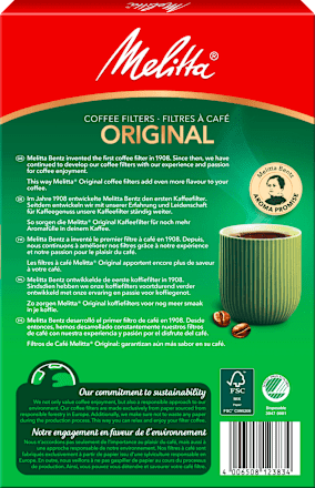 Originele 1x6 koffiefilterzakjes, naturel bruin, 40 stuks