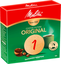 Originele 1 ronde koffiefilters, naturel bruin, 100 stuks