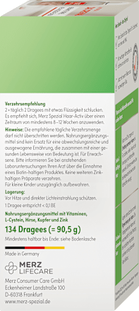 Dragees Haar-Activ 134 St, 90,5 g