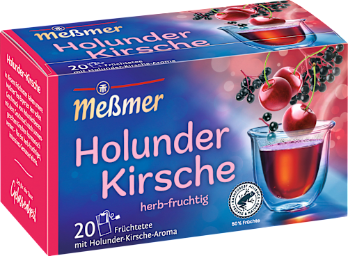 Früchtetee Holunder-Kirsche (20 Beutel), 55 g Meßmer