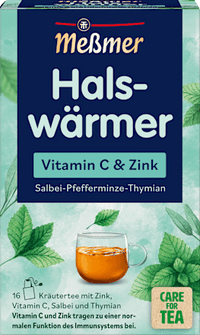 Kräutertee, Halswärmer mit Zink, Vitamin C, Salbei & Thymian (16 Beutel), 32 g