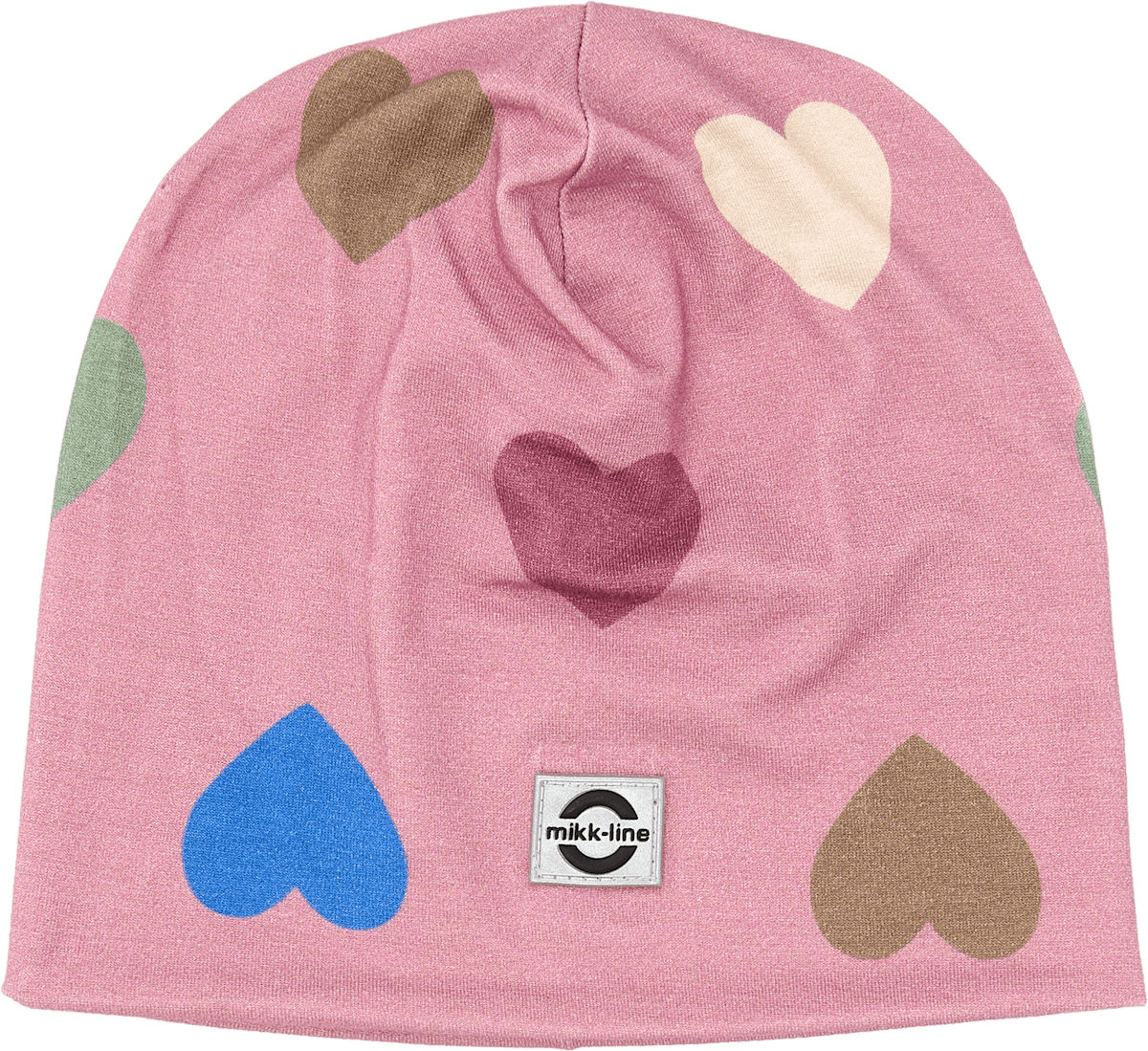Mikk-Line Beanie mit Herz-Muster, rosa, Gr. 110/116, 1 St
