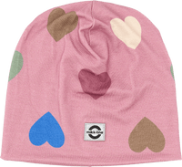 Mikk-Line Beanie mit Herz-Muster, rosa, Gr. 110/116, 1 St
