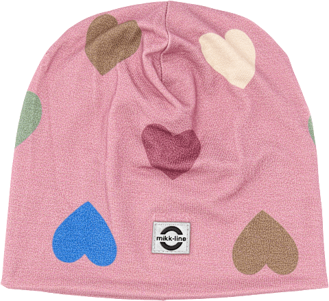 Beanie mit Herz-Muster, rosa, Gr. 122/128, 1 St