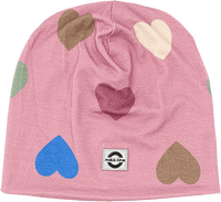 Beanie mit Herz-Muster, rosa, Gr. 122/128, 1 St