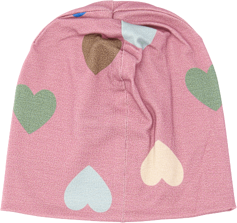 Beanie mit Herz-Muster, rosa, Gr. 122/128, 1 St