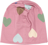 Beanie mit Herz-Muster, rosa, Gr. 122/128, 1 St