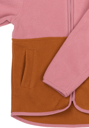 Fleecejack, roze &amp; bruin, maat 110/116, 1 st.