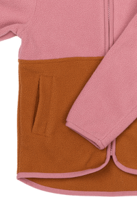 Fleecejack, roze &amp; bruin, maat 110/116, 1 st.