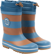 Rubberen laarzen met trekkoord, blauw &amp; bruin, maat 26/27, 1 stuk