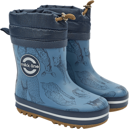 Rubberen laarzen met bosdierenpatroon, blauw, maat 24/25, 1 stuk