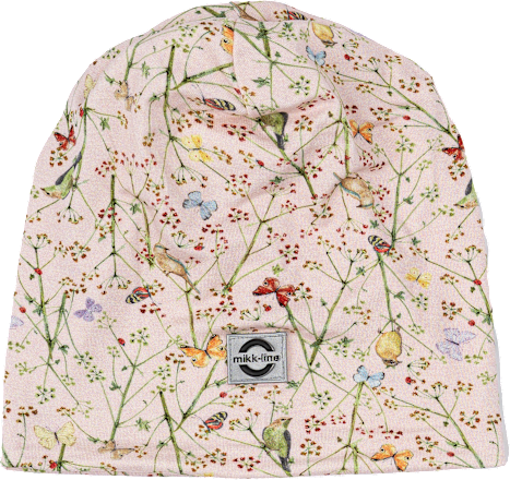 Mütze mit Schmetterling-Muster, beige, Gr. 86/92, 1 St