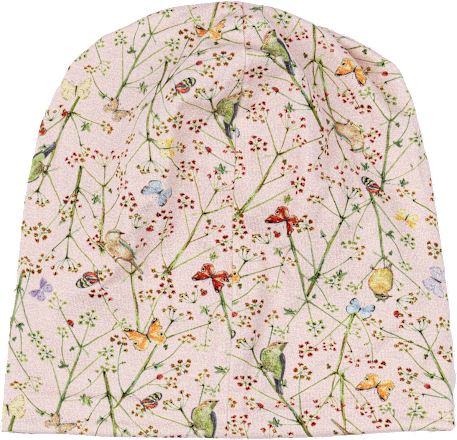 Mütze mit Schmetterling-Muster, beige, Gr. 98/104, 1 St