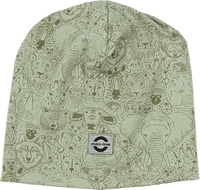 Mütze mit Tier-Muster, grün, Gr.  86/92, 1 St