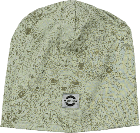 Mütze mit Tier-Muster, grün, Gr. 98/104, 1 St
