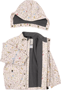Regenjacke gefüttert mit Schmetterling-Muster, beige, Gr. 110/116, 1 St