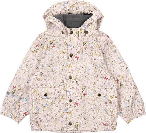 Regenjas gevoerd met vlinderpatroon, beige, maat 122/128, 1 stuk