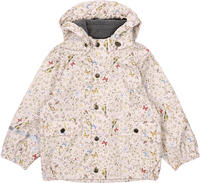 Regenjas gevoerd met vlinderpatroon, beige, maat 122/128, 1 stuk