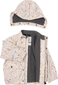 Regenjas gevoerd met vlinderpatroon, beige, maat 122/128, 1 stuk