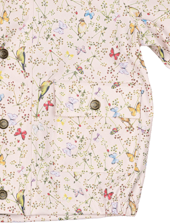 Regenjas gevoerd met vlinderpatroon, beige, maat 122/128, 1 stuk