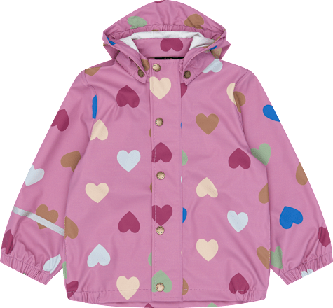 Regenjacke mit Herz-Muster, rosa, Gr. 110/116, 1 St
