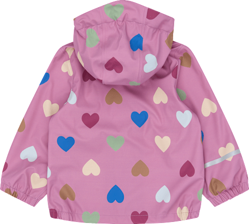 Regenjacke mit Herz-Muster, rosa, Gr. 110/116, 1 St
