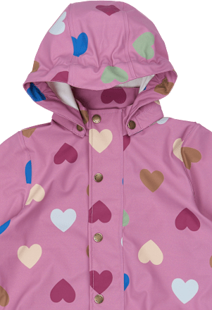 Regenjacke mit Herz-Muster, rosa, Gr. 110/116, 1 St