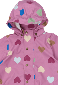 Regenjacke mit Herz-Muster, rosa, Gr. 110/116, 1 St